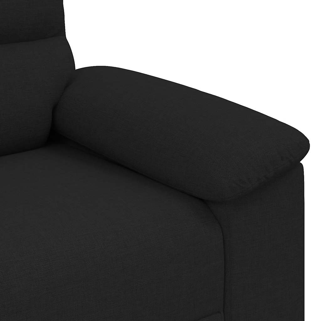 2-seater sofa black 140 cm fabric