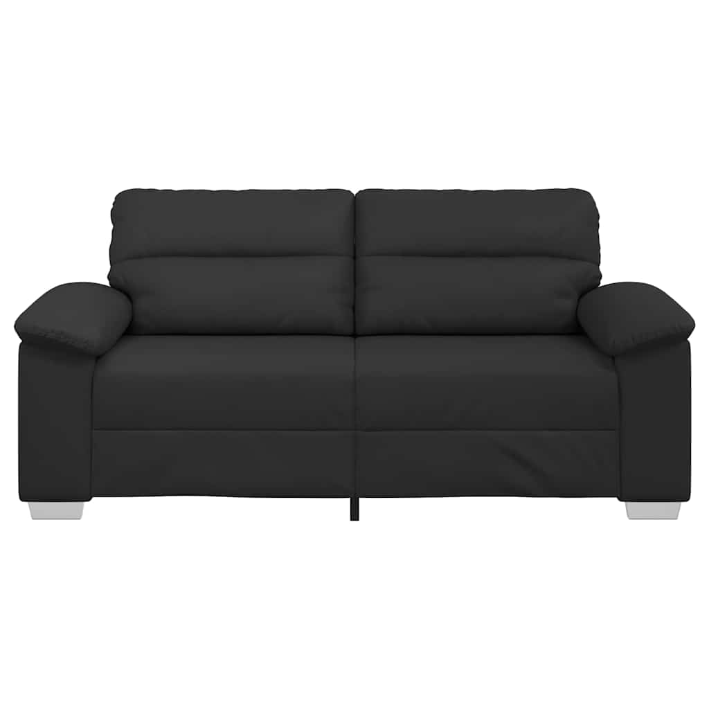 2-seater sofa, black, 140 cm, eco-leather