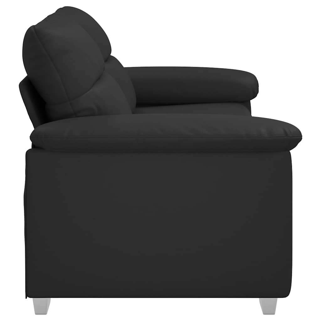 2-seater sofa, black, 140 cm, eco-leather