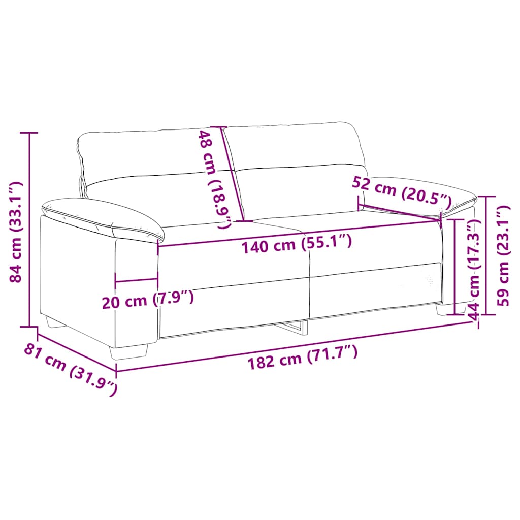 Canapea cu 2 locuri, negru, 140 cm, piele ecologică