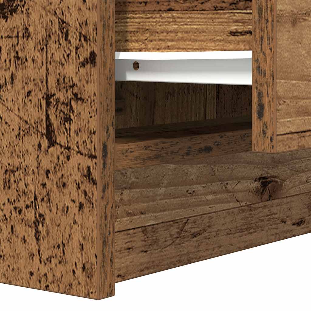 Bedside tables with 2 drawers 2 pcs Old wood 38x34x80 cm