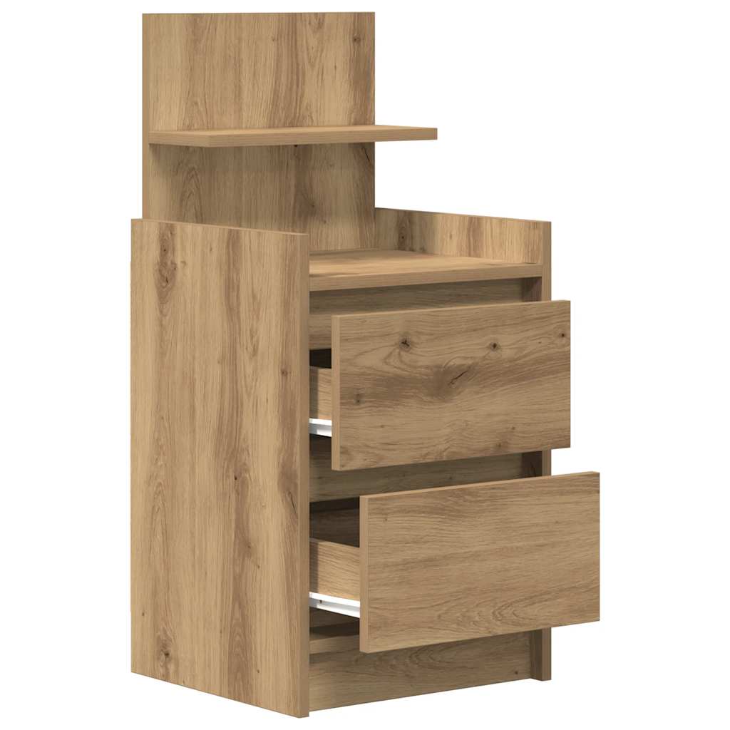 Bedside table with 2 drawers Artisan Oak 38x34x80 cm