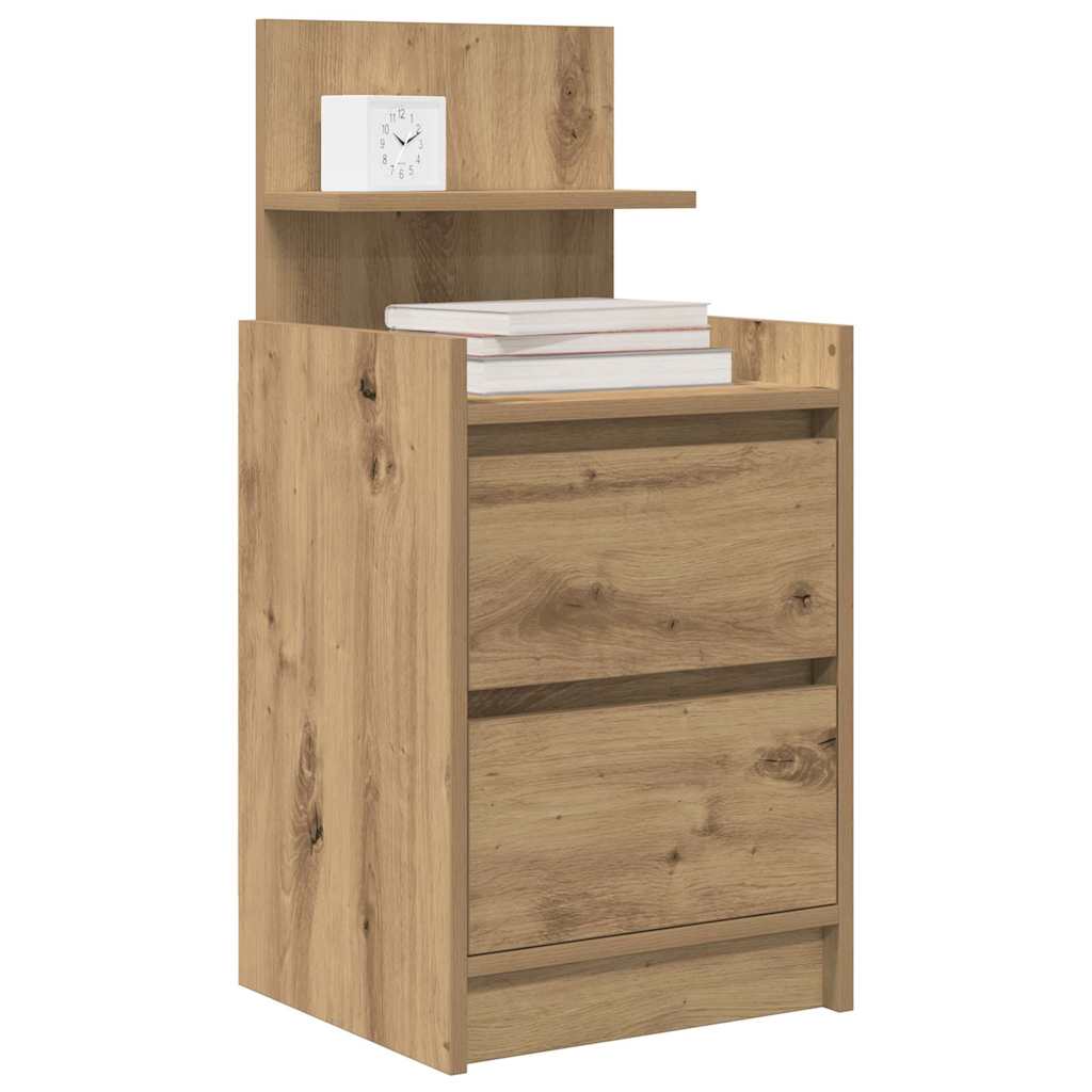 Bedside tables with 2 drawers 2 pcs Artisan Oak 38x34x80 cm