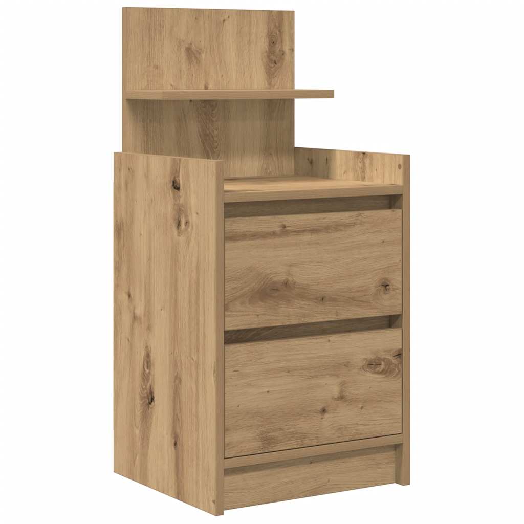 Bedside tables with 2 drawers 2 pcs Artisan Oak 38x34x80 cm