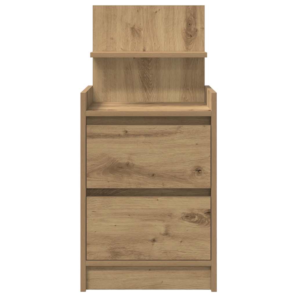 Bedside tables with 2 drawers 2 pcs Artisan Oak 38x34x80 cm