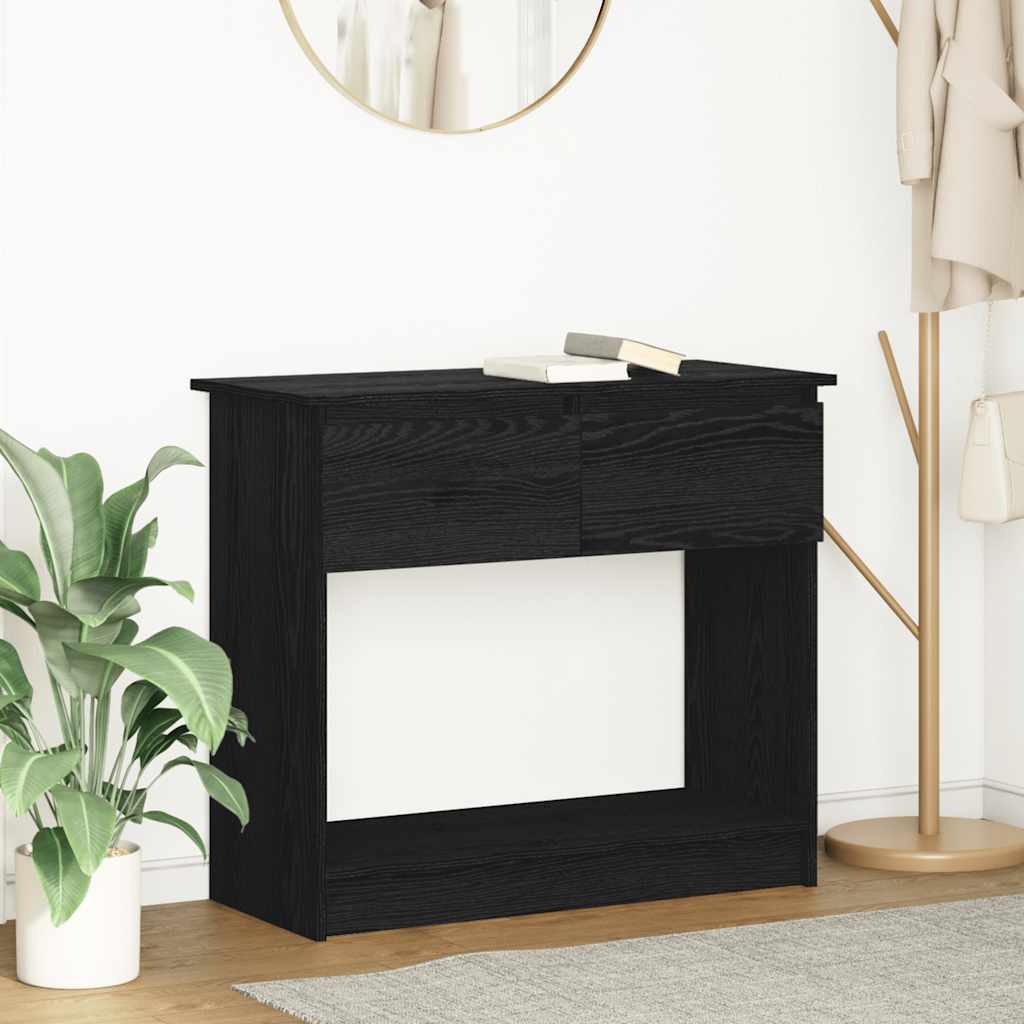 Console with drawers Black 85.5x38.5x74.5 cm