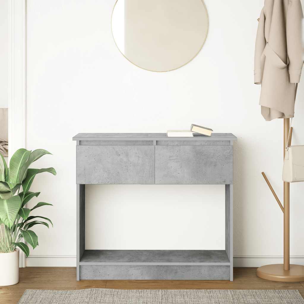 Console with drawers Concrete gray 85.5x38.5x74.5 cm