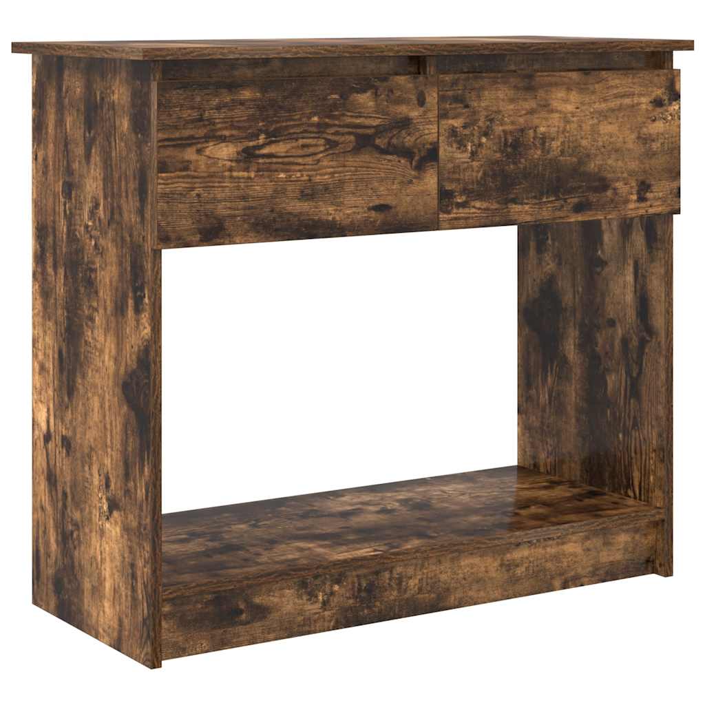 Console with drawers Smoked oak 85.5x38.5x74.5 cm