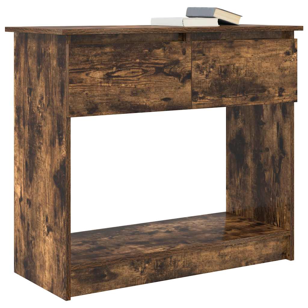 Console with drawers Smoked oak 85.5x38.5x74.5 cm