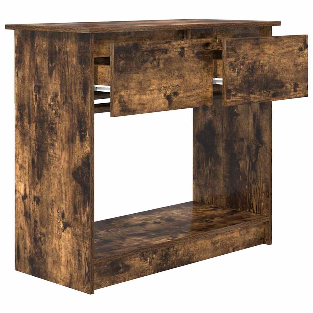 Console with drawers Smoked oak 85.5x38.5x74.5 cm