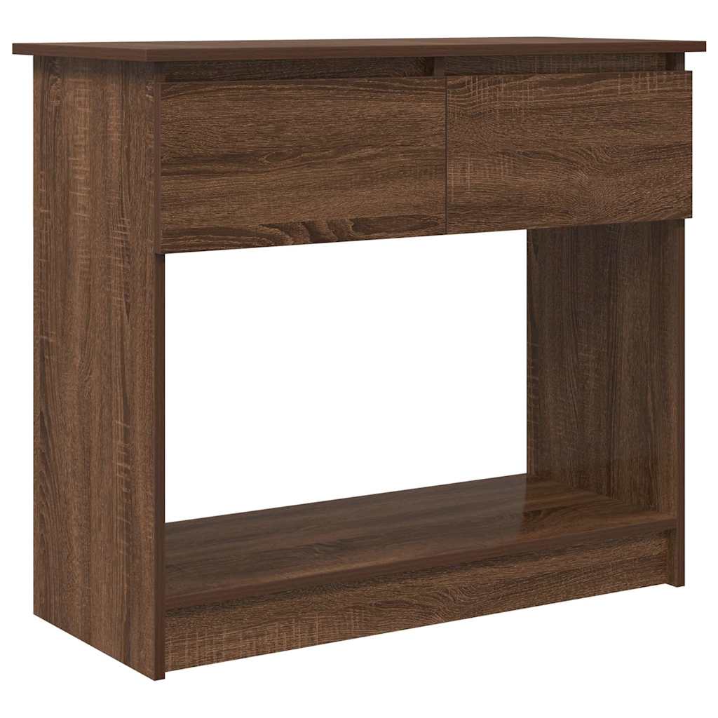 Console with drawers Brown oak 85.5x38.5x74.5 cm