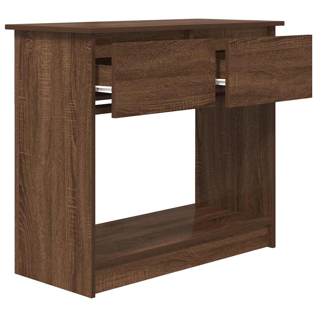 Console with drawers Brown oak 85.5x38.5x74.5 cm