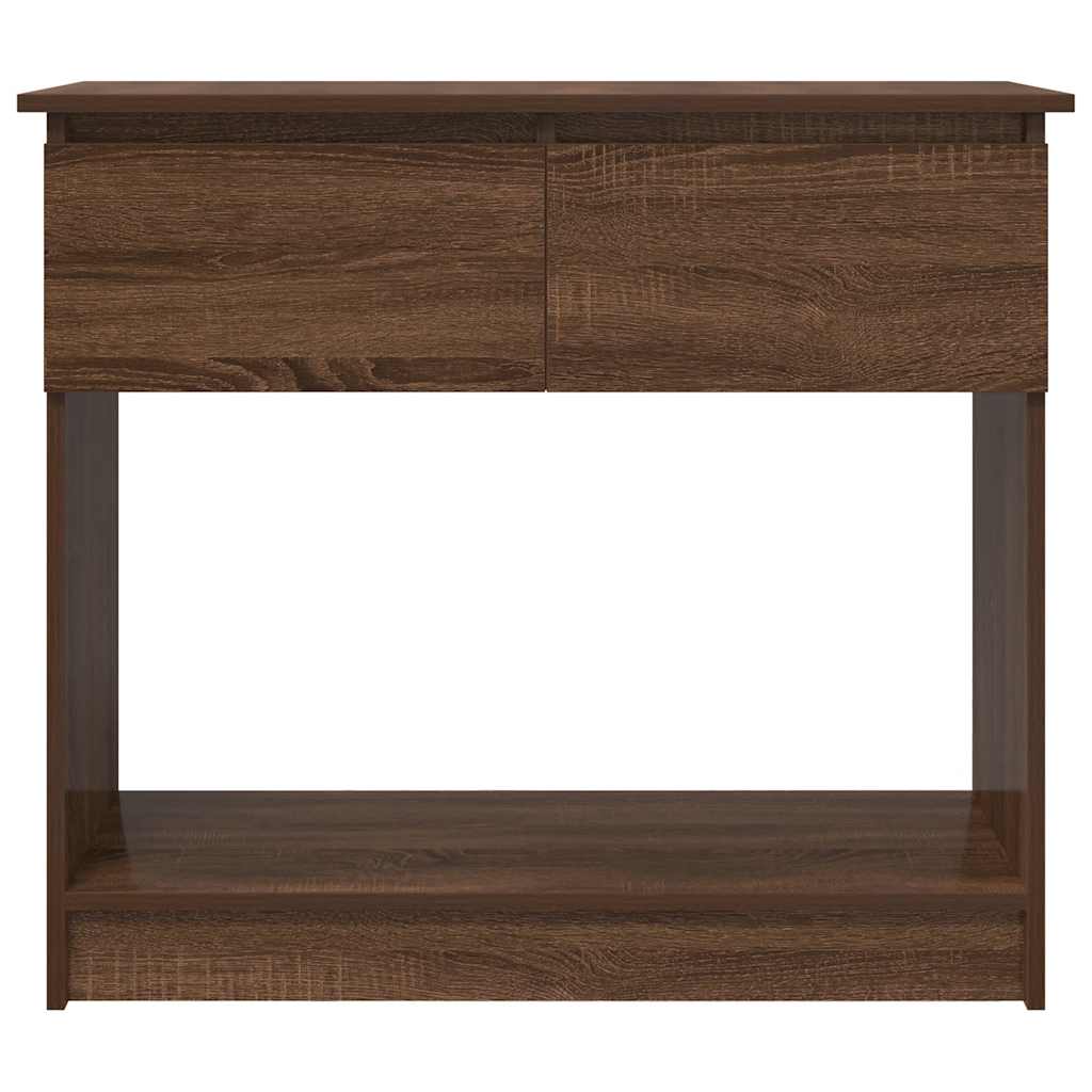 Console with drawers Brown oak 85.5x38.5x74.5 cm