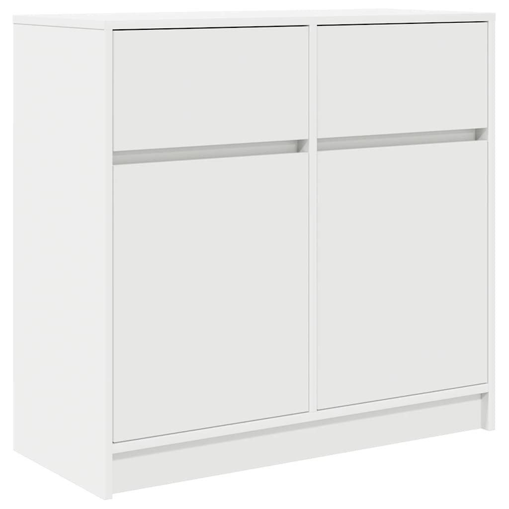 Sideboard with drawer white 80x34x76 cm processed wood