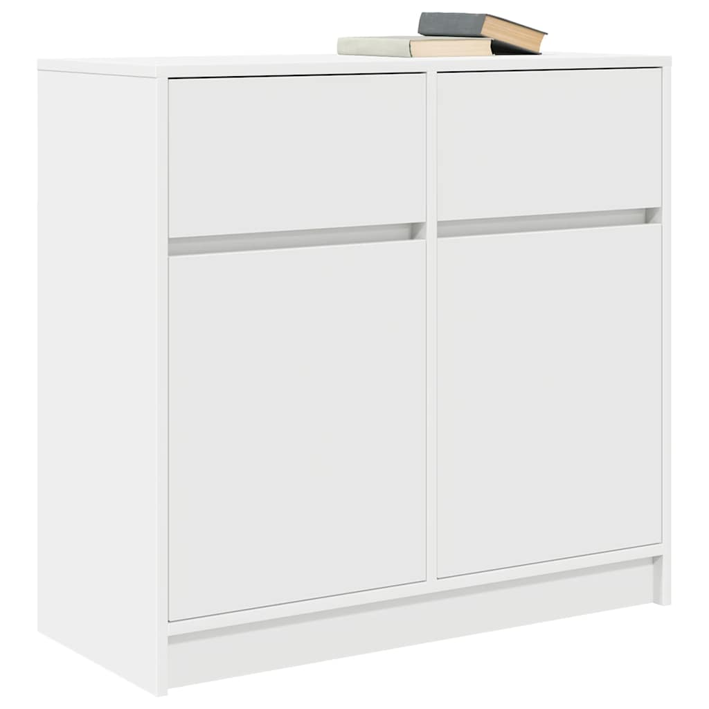 Sideboard with drawer white 80x34x76 cm processed wood