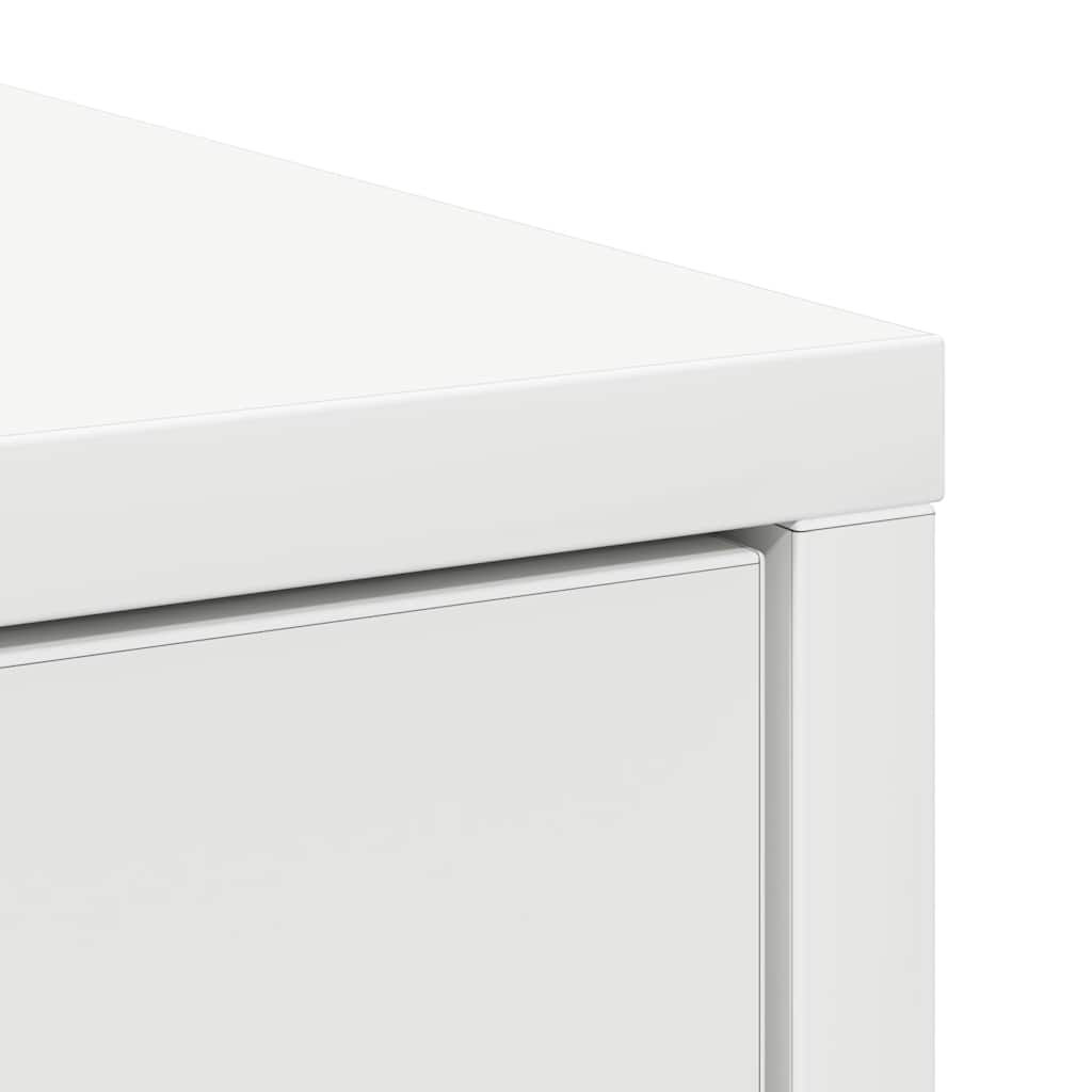 Sideboard with drawer white 80x34x76 cm processed wood