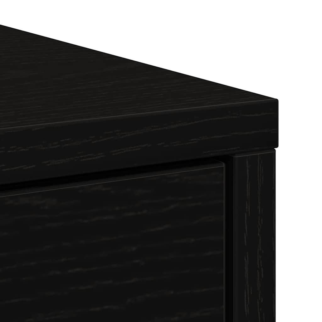 Sideboard with drawer Black oak 80x34x76 cm Processed wood