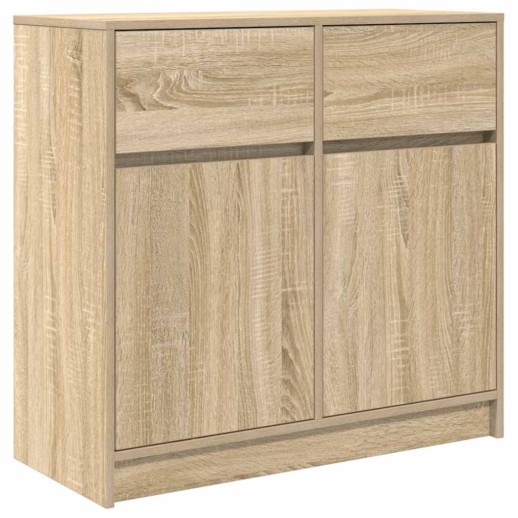 Sideboard with drawer Sonoma Oak 80x34x76 cm Engineered wood