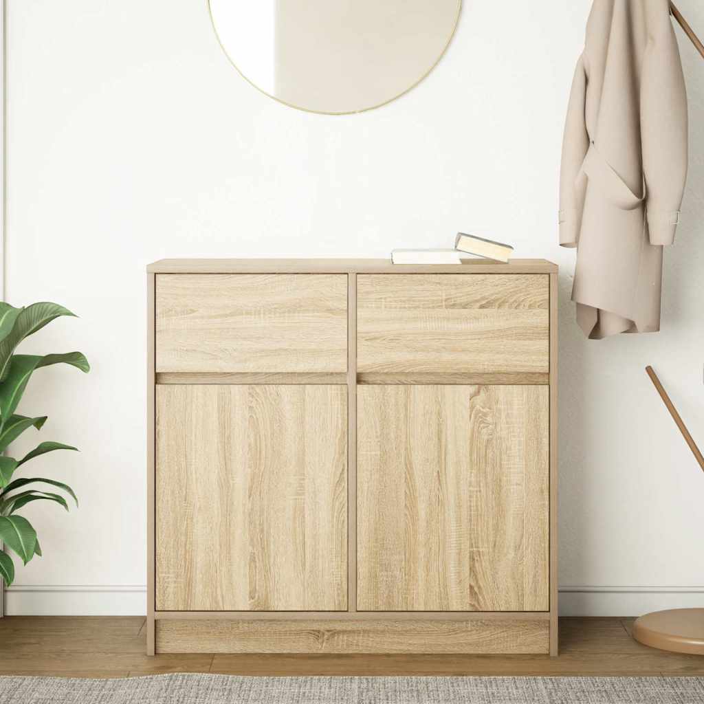 Sideboard with drawer Sonoma Oak 80x34x76 cm Engineered wood