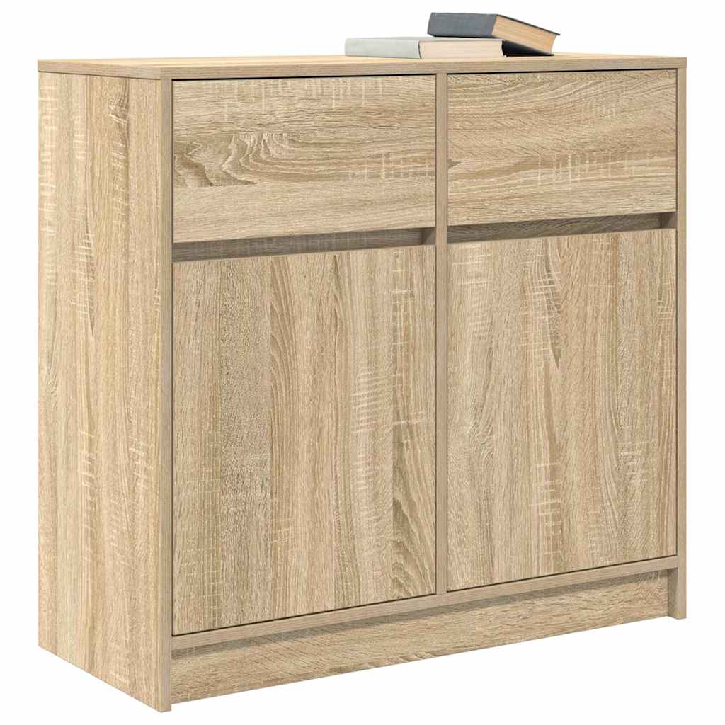 Sideboard with drawer Sonoma Oak 80x34x76 cm Engineered wood