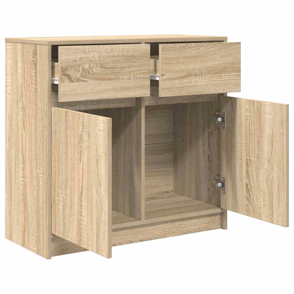 Sideboard with drawer Sonoma Oak 80x34x76 cm Engineered wood