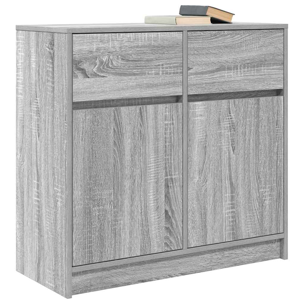 Sideboard with drawer Sonoma Grey 80x34x76 cm Engineered wood