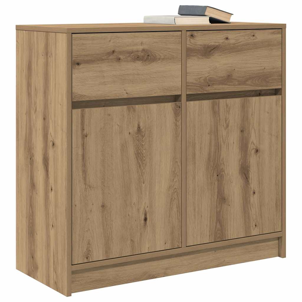 Sideboard with drawer Artisan Oak 80x34x76 cm Processed wood