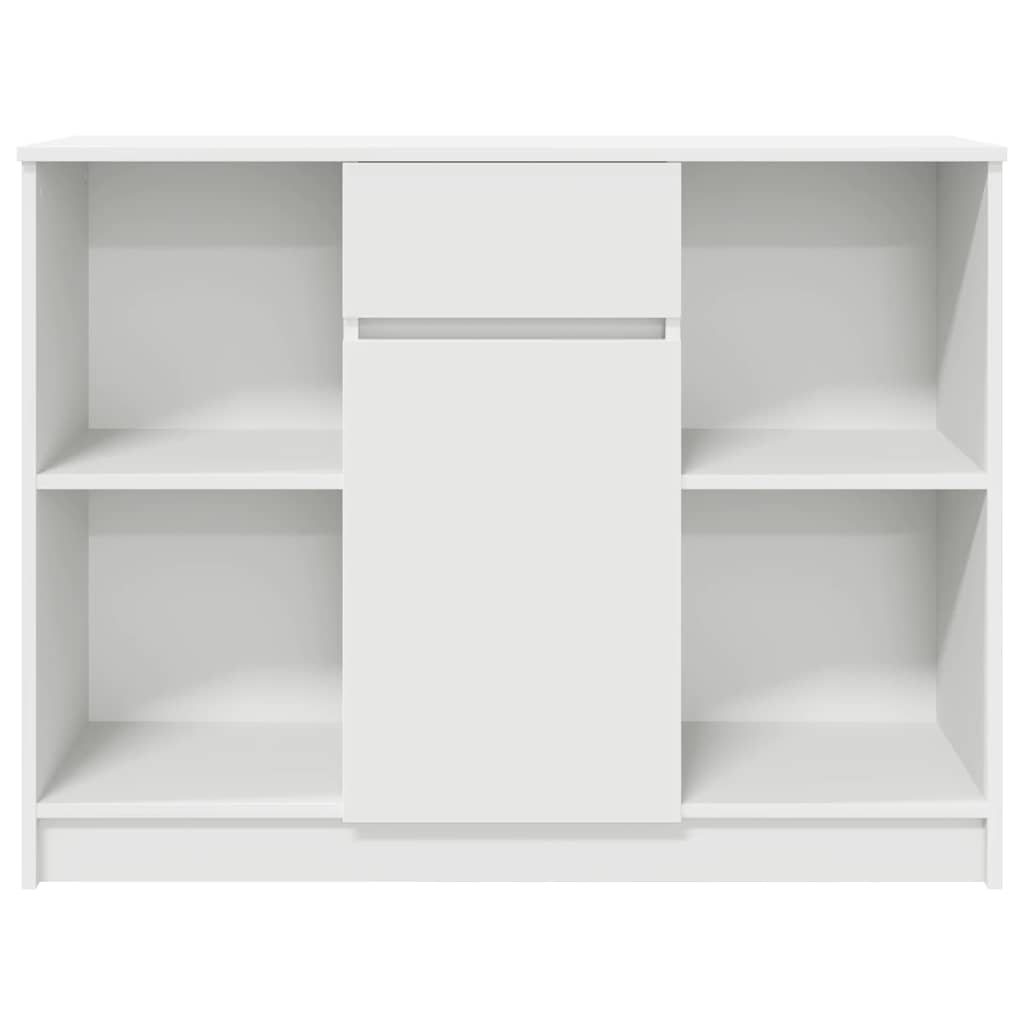 White sideboard with drawer 101x35x76 cm made of processed wood