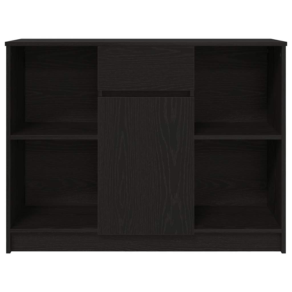 Sideboard with drawer Black oak 101x35x76 cm Processed wood