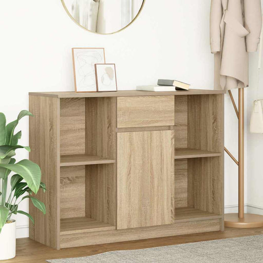 Sideboard with drawer Sonoma Oak 101x35x76 cm Engineered wood