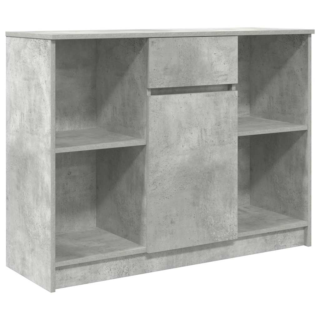 Sideboard with drawer Concrete gray 101x35x76 cm Processed wood