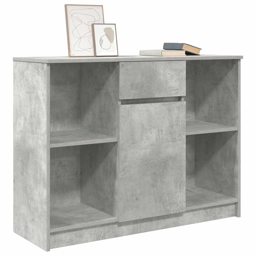 Sideboard with drawer Concrete gray 101x35x76 cm Processed wood