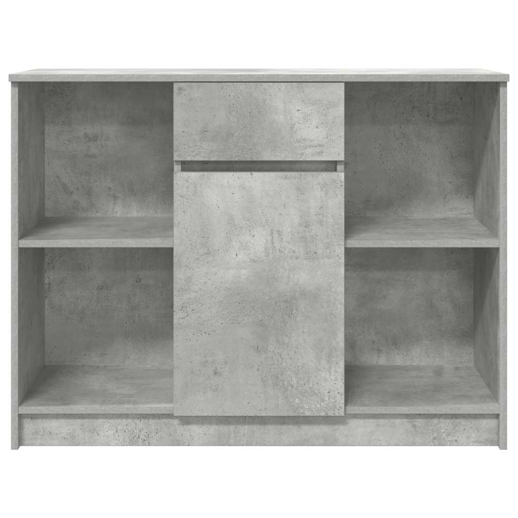 Sideboard with drawer Concrete gray 101x35x76 cm Processed wood