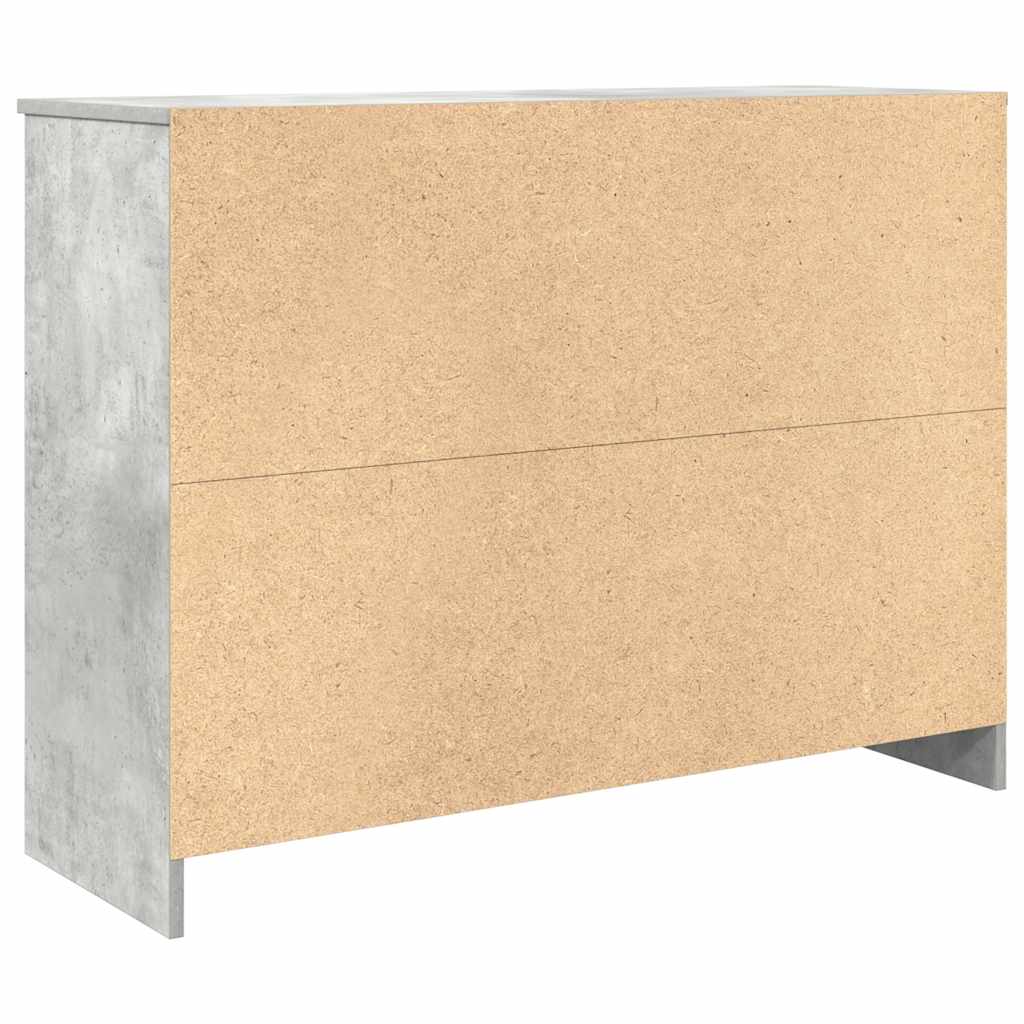 Sideboard with drawer Concrete gray 101x35x76 cm Processed wood