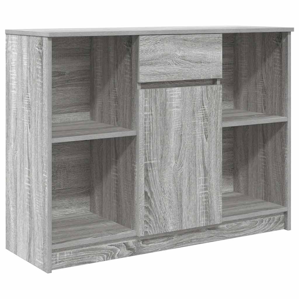 Sideboard with drawer Sonoma Grey 101x35x76 cm Engineered wood