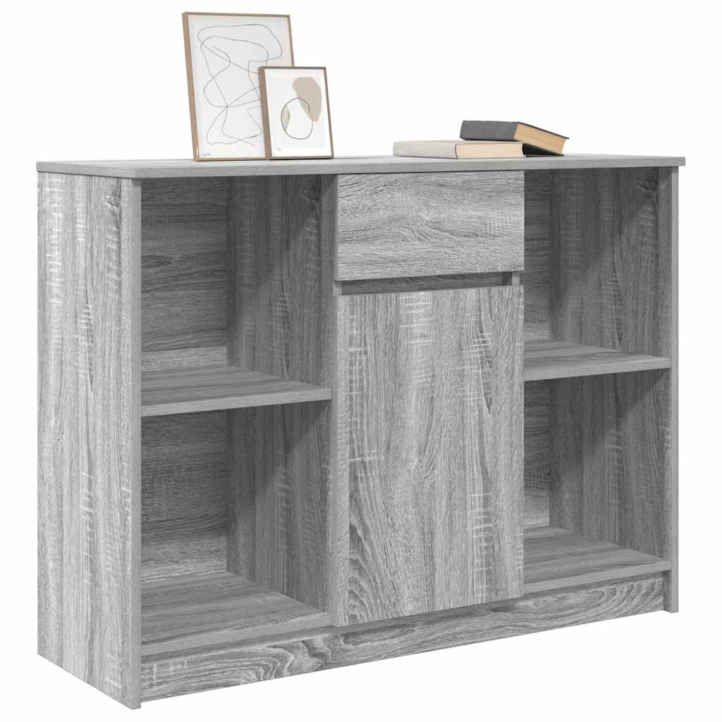 Sideboard with drawer Sonoma Grey 101x35x76 cm Engineered wood