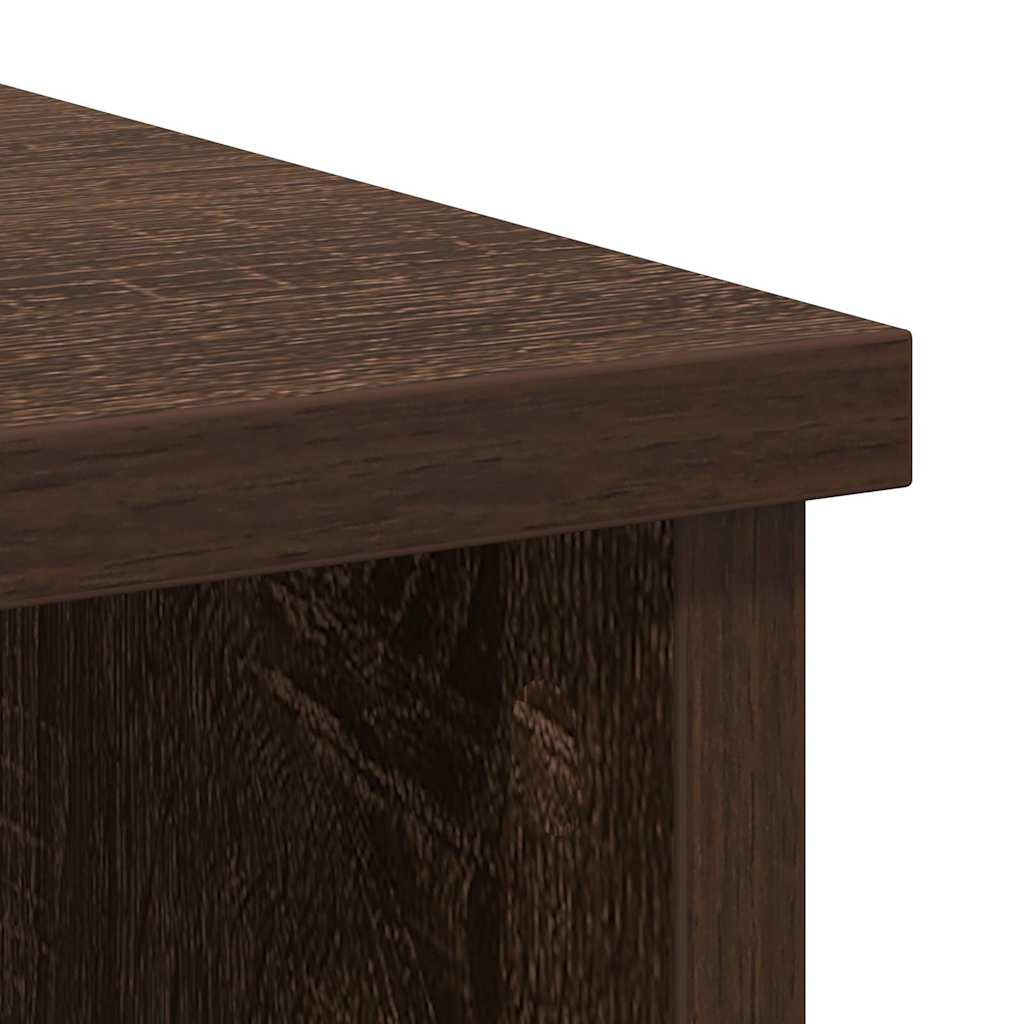 Sideboard with drawer Brown oak 101x35x76 cm Processed wood