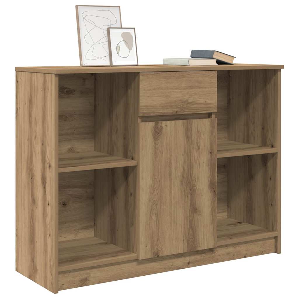 Sideboard with drawer Artisan Oak 101x35x76 cm Processed wood