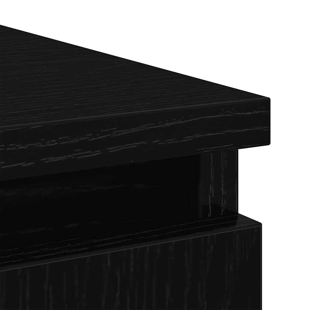 Sideboard with drawer Black oak 71x35x65 cm Processed wood