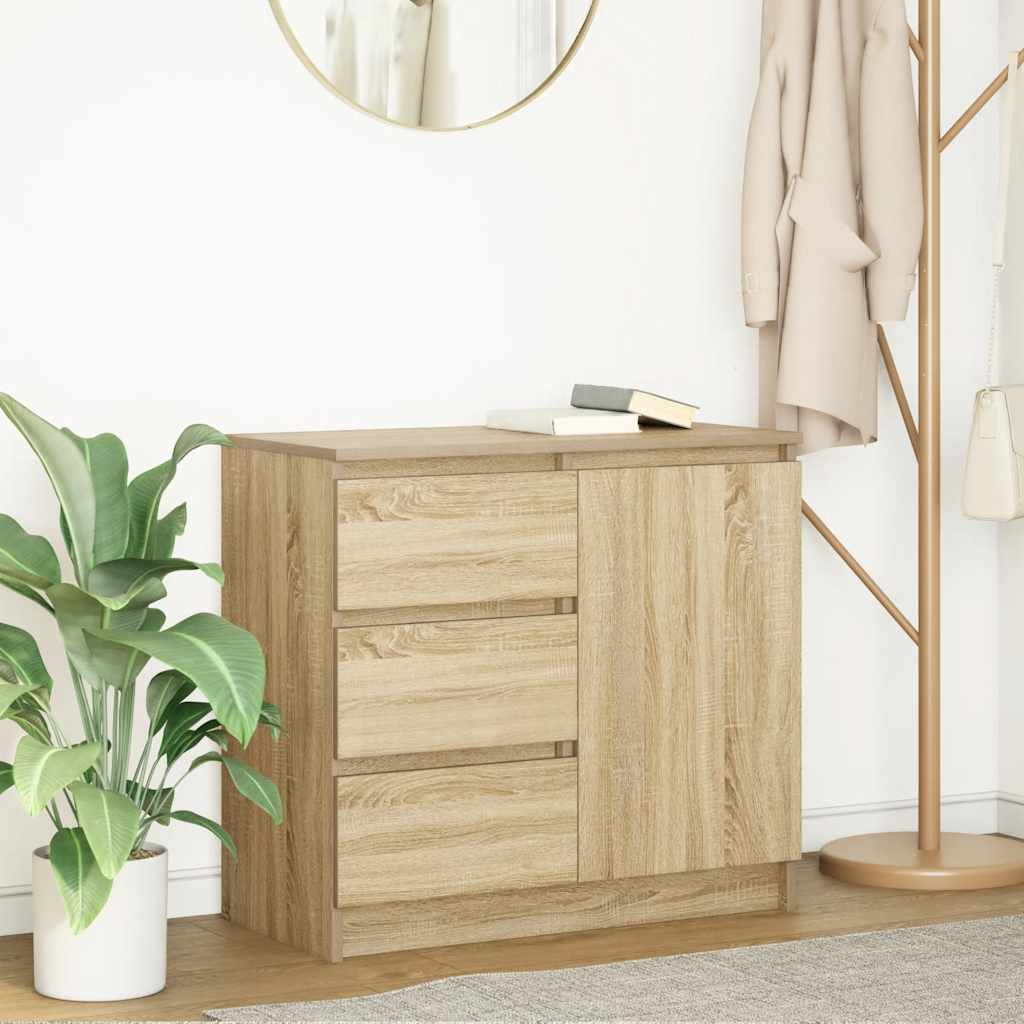 Sideboard with drawer Sonoma Oak 71x35x65 cm Engineered wood