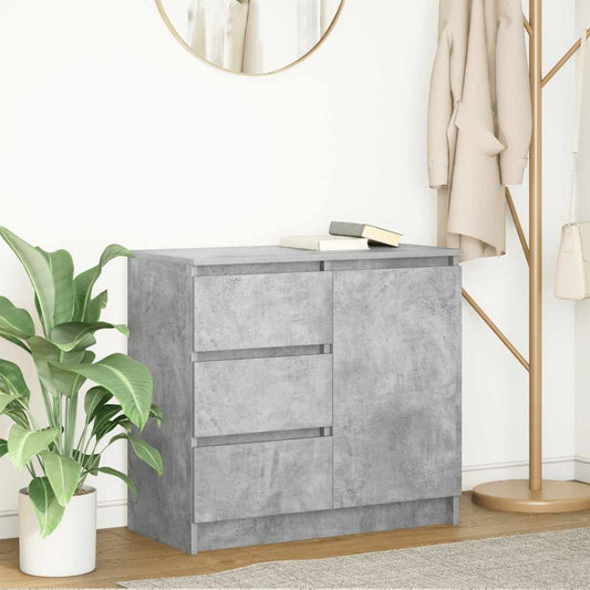 Sideboard with drawer Concrete gray 71x35x65 cm Processed wood