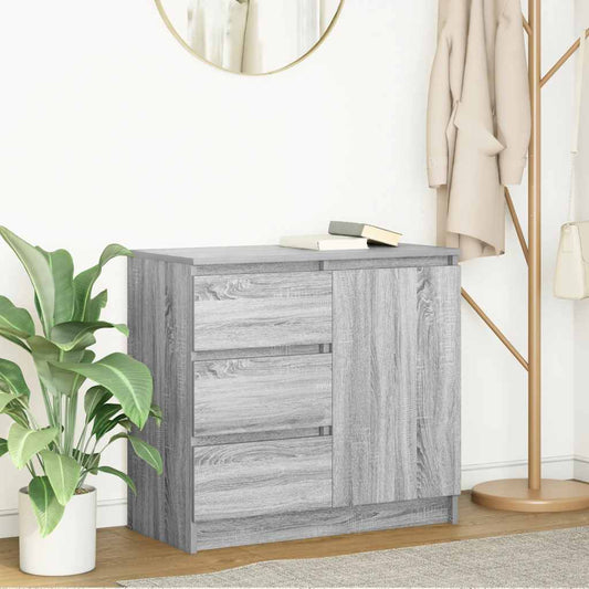 Sideboard with drawer Sonoma Grey 71x35x65 cm Engineered wood