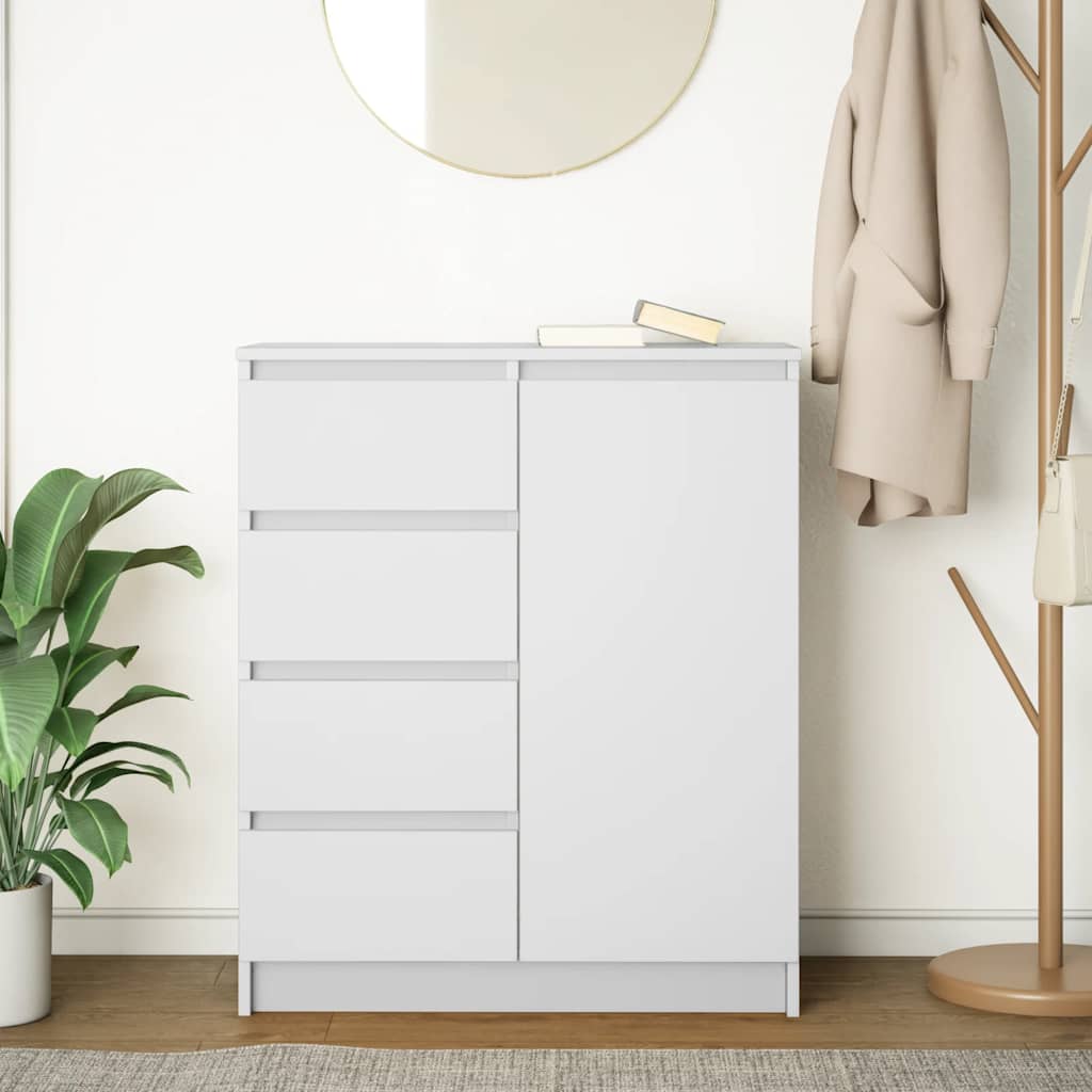 Sideboard with drawers, white, 71x35x84 cm, processed wood