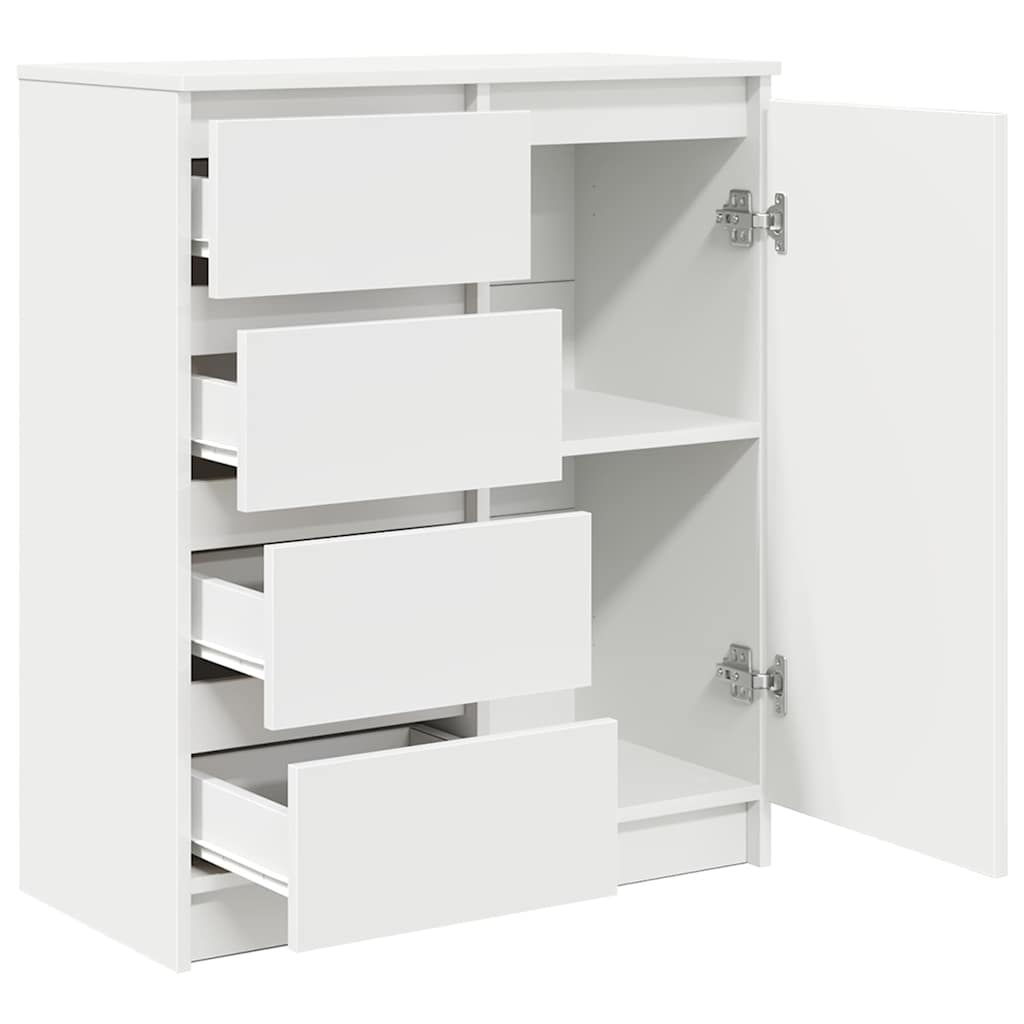 Sideboard with drawers, white, 71x35x84 cm, processed wood