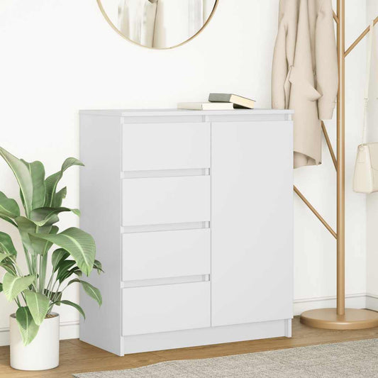 Sideboard with drawers, white, 71x35x84 cm, processed wood