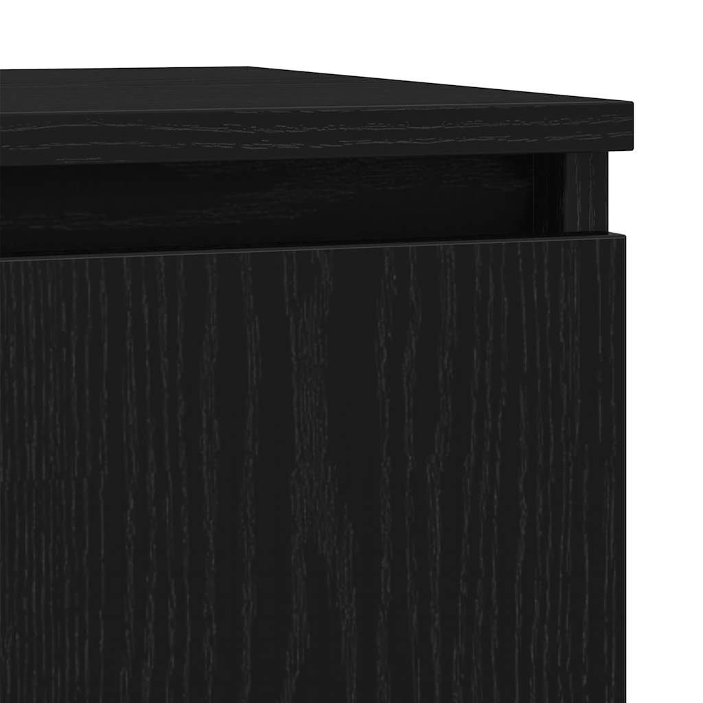 Sideboard with drawer Black oak 71x35x84 cm Processed wood