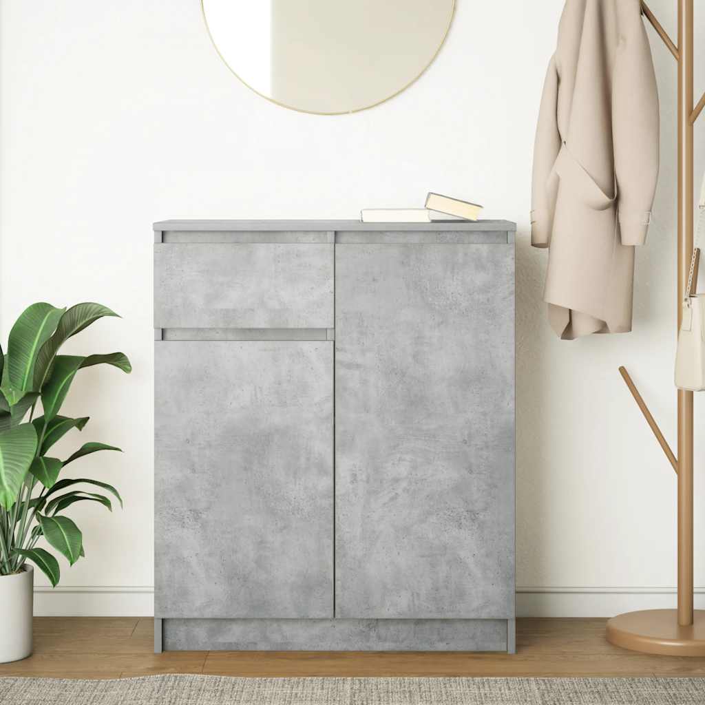 Sideboard with drawer Concrete Grey 71x35x84 cm Processed wood