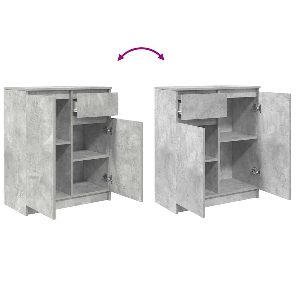 Sideboard with drawer Concrete Grey 71x35x84 cm Processed wood