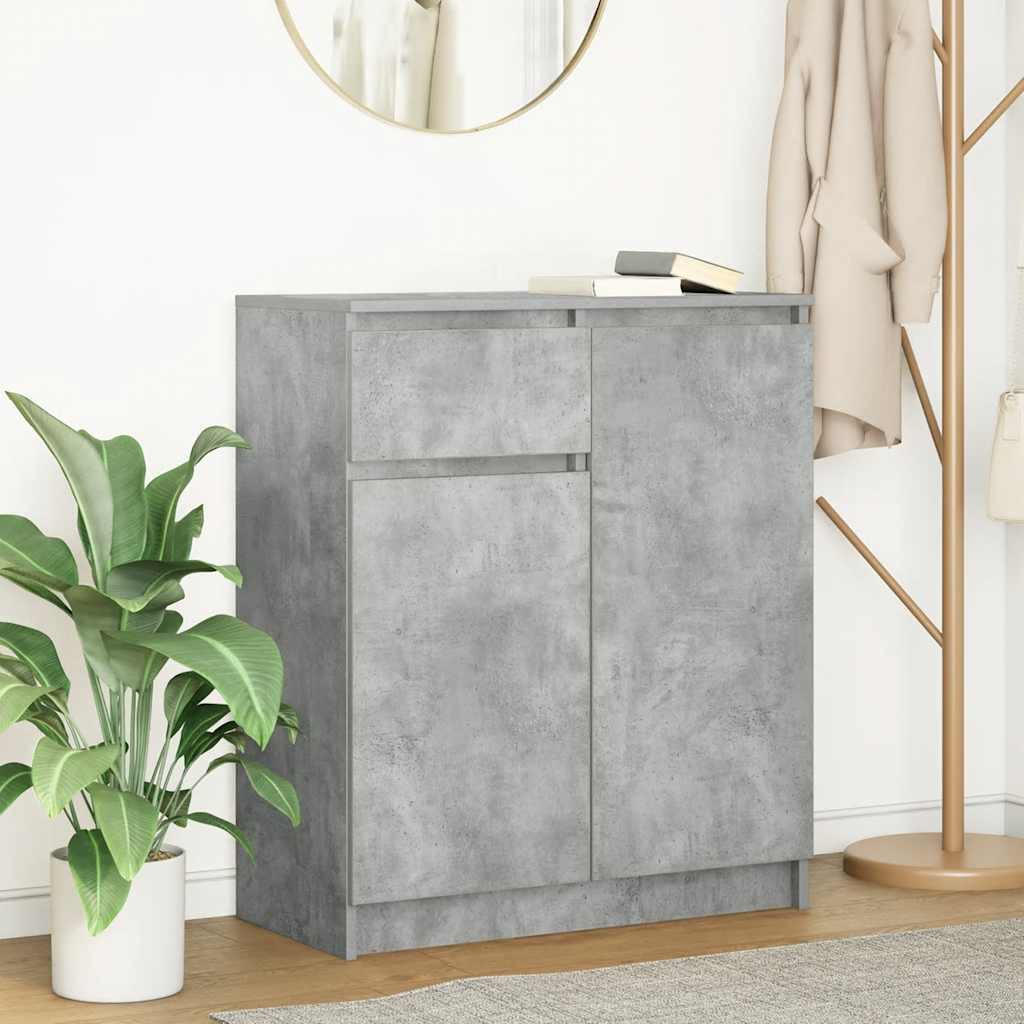 Sideboard with drawer Concrete Grey 71x35x84 cm Processed wood