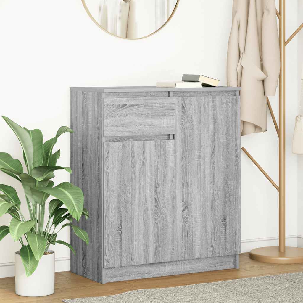 Sideboard with drawer Sonoma Grey 71x35x84 cm Engineered wood